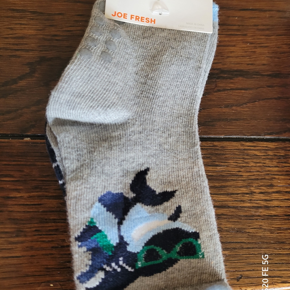 Joe Fresh Gray Casual Socks with Fish Design-3 Pairs